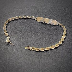 ☃️ 14K Gold & Diamond Vintage ID Bracelet